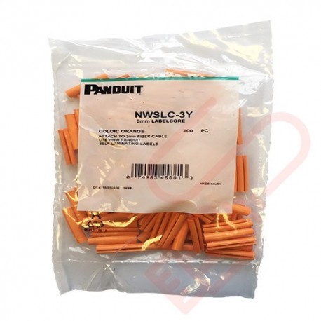 Orange Panduit Identification Sleeve For 2mm Simplex Fibre Cables 100 Pack