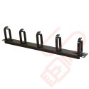 1U 5 Ring Cable Tidy with 5x Plastic Removable Rings 