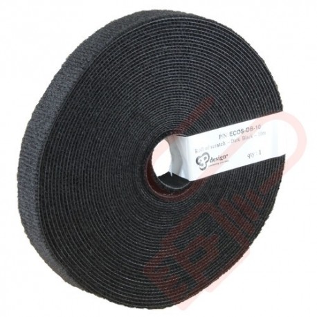 10 Metre Black 3P Eco Scratch Velcro Reel Hook & Loop - ECOS-DB-10