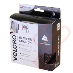 Velcro Heavy Duty Stick On Tape 50mm x 2.5mtr Black