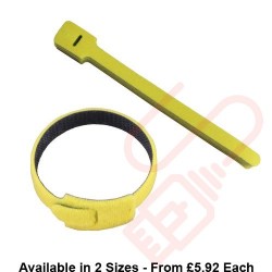 Yellow Hook & Loop Velcro Cable Ties 20 Pack