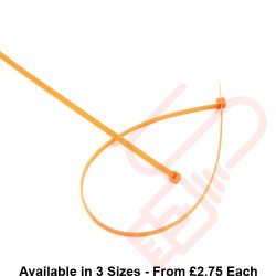 Orange Nylon Cable Ties (100 Pack)