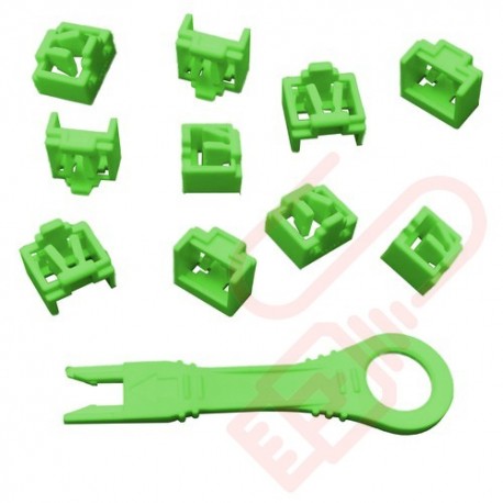 RJ45 Lockdown Jack Blockout Device 10 Pack in Green with Key - RJ45JLP-10X