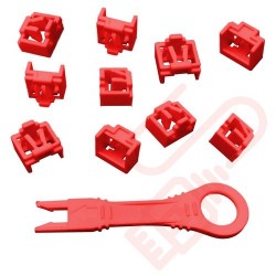 RJ45 Lockdown Jack Blockout Device 10 Pack in Red with Key - RJ45JLP-10X