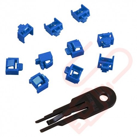 Panduit RJ45 Blockout Device - 10 Data Comm Jack Inserts and Removal Tool in Blue PSL-DCJB-BU