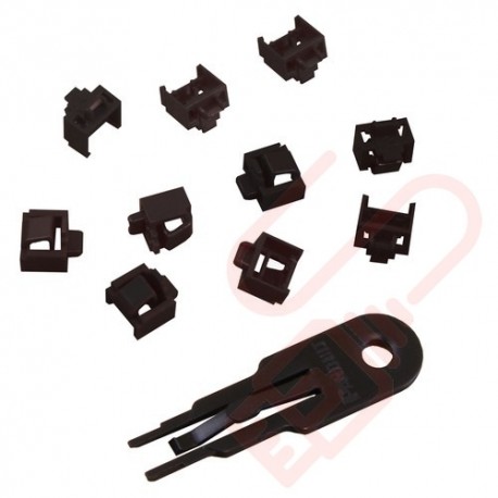 Panduit RJ45 Blockout Device - 10 Data Comm Jack Inserts and Removal Tool in Black PSL-DCJB-BL