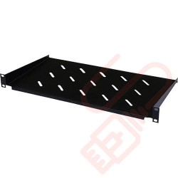 Cantilever Vented Shelf 1u 350mm Black for 600mm Wall Mount Cabinets