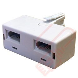Rj11 Plug To Dual Uk Bt Telephone Socket Convertor