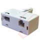 T Shaped ADSL Microfilter BT Plug to BT & RJ11 Sockets