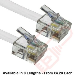 RJ12 Rollover 6 Wire Cat5e Cable White