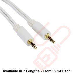 3.5mm Stereo Male to Male Audio Cable White