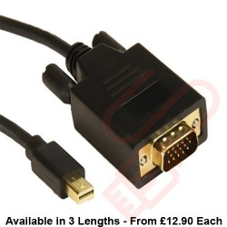 Mini Display Port Male to VGA Male Cable