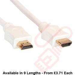 HDMI High Speed Ethernet Cable White, support 3D - 2k & 4k Resolution