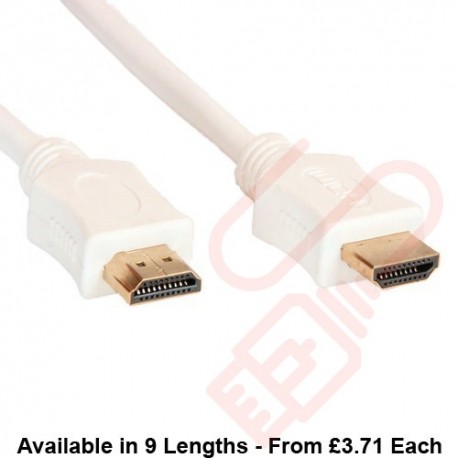 HDMI High Speed Ethernet Cable White, support 3D - 2k & 4k Resolution