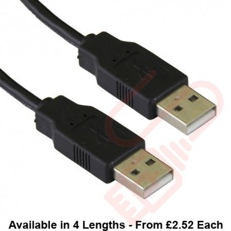USB 2.0 A Male to A Male Data Cable Black