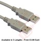 USB 2.0 Premium Data Cable A Male to A Male Beige