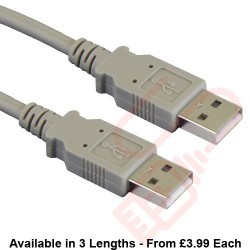 USB 2.0 Premium Data Cable A Male to A Male Beige