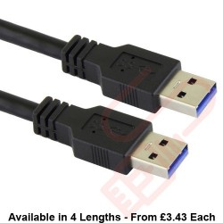 USB 3.0 Cable A Male to A Male Black