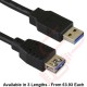 USB 3.0 A Male to A Female Superspeed Data Cable Black