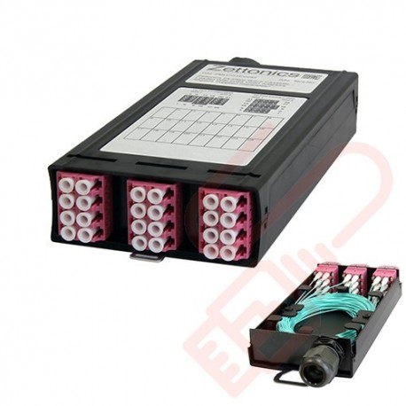 Zettonics LC OM4 Multimode 24 Fibre Splice Cassette Violet