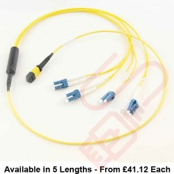 OS2 MPO/MTP to 4x LC Duplex Breakout Harness (fan out) Assembly