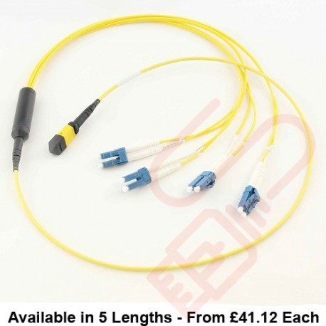 OS2 MPO/MTP to 4x LC Duplex Breakout Harness (fan out) Assembly