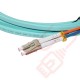 OM4 LC to LC Flat Twin Ruggedised Fibre Cable Aqua Blue