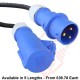 32Amp Commando Male to Commando Female LSZH Extension Power Cable