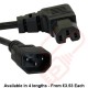 C14 to C15 Angled Right 10A Power Extension Cable Black