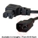 C14 to C15 Angled Left 10A Power Extension Cable Black