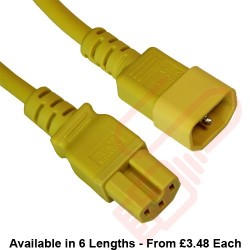 C14 to C15 HOT Condition Power Cables Yellow