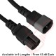 C14 to C15 HOT Condition Power Extension Cables Black