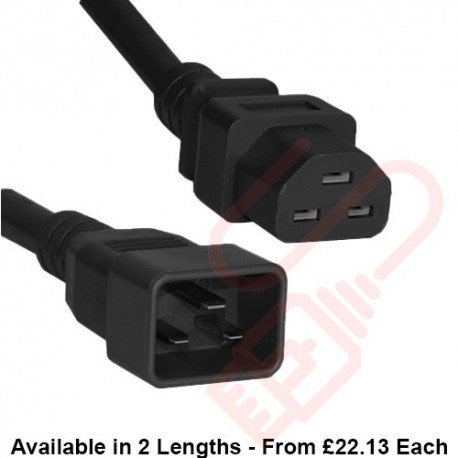 C20 to C21 High Grade SJT 16A Power Cables Black