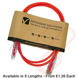 Cat6 Slim U/UTP Small Diameter Snagless Booted Patch Cables Red