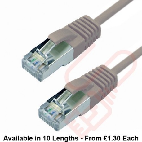 Cat6a Slim U/FTP Small Diameter Snagless Booted Patch Cables Grey