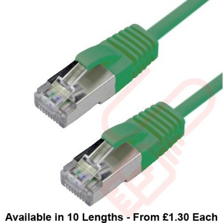 Cat6a Slim U/FTP Small Diameter Snagless Booted Patch Cables Green