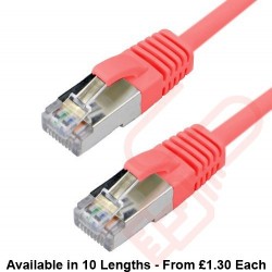 Cat6a Slim U/FTP Small Diameter Snagless Booted Patch Cables Red