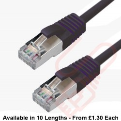 Cat6a Slim U/FTP Small Diameter Snagless Booted Patch Cables Black