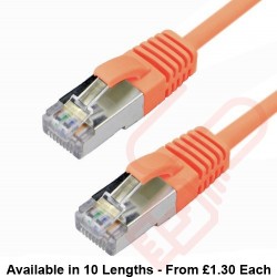 Cat6a Slim U/FTP Small Diameter Snagless Booted Patch Cables Orange
