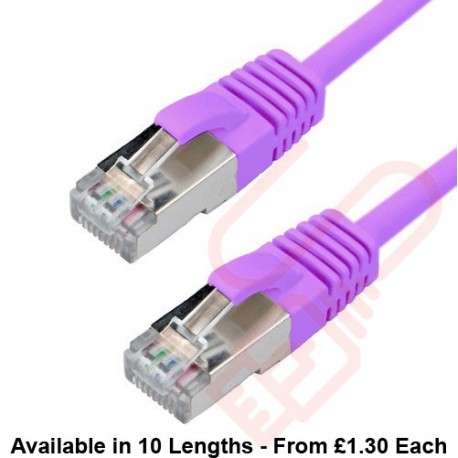 Cat6a Slim U/FTP Small Diameter Snagless Booted Patch Cables Purple