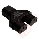 IEC Male C14 to Dual IEC Female C13 Y Power Adapter