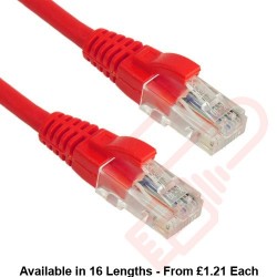 Excel Cat5e Patch Cables RJ45 UTP LSZH Snagless Booted Red