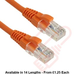Excel Cat5e Patch Cables RJ45 UTP LSZH Snagless Booted Orange