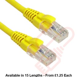Excel Cat5e Patch Cables RJ45 UTP LSZH Snagless Booted Yellow