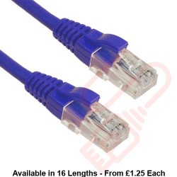 Excel Cat5e Patch Cables RJ45 UTP LSZH Snagless Booted Blue