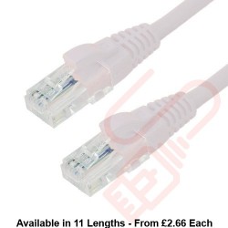 Excel Cat6 Patch Cables RJ45 UTP LSZH Snagless Booted White