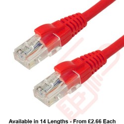 Excel Cat6 Patch Cables RJ45 UTP LSZH Snagless Booted Red