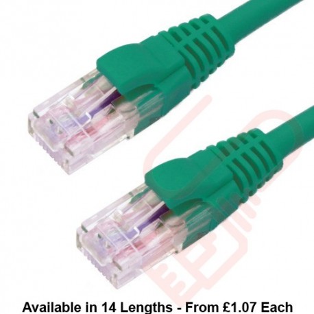 Cat6 Patch Cables RJ45 UTP Premium LSZH Snagless Booted Green