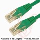 Cat6 Patch Cables RJ45 UTP High Grade PVC Flush Booted Green