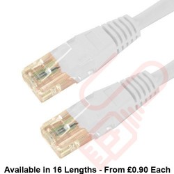 Cat6 Patch Cables RJ45 UTP High Grade PVC Flush Booted White